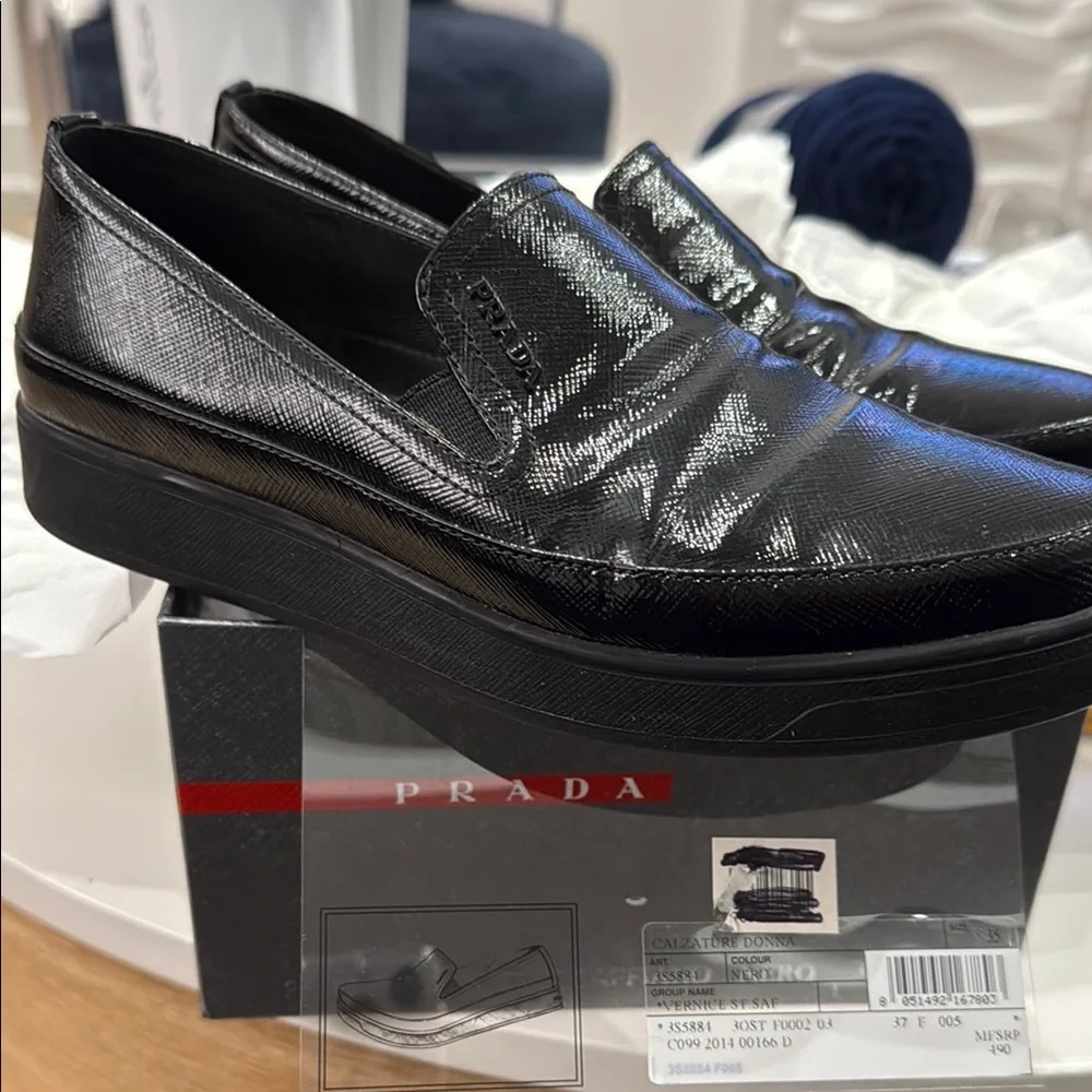 Prada Womens Black Loafers gently worn - Picture 1 of 9